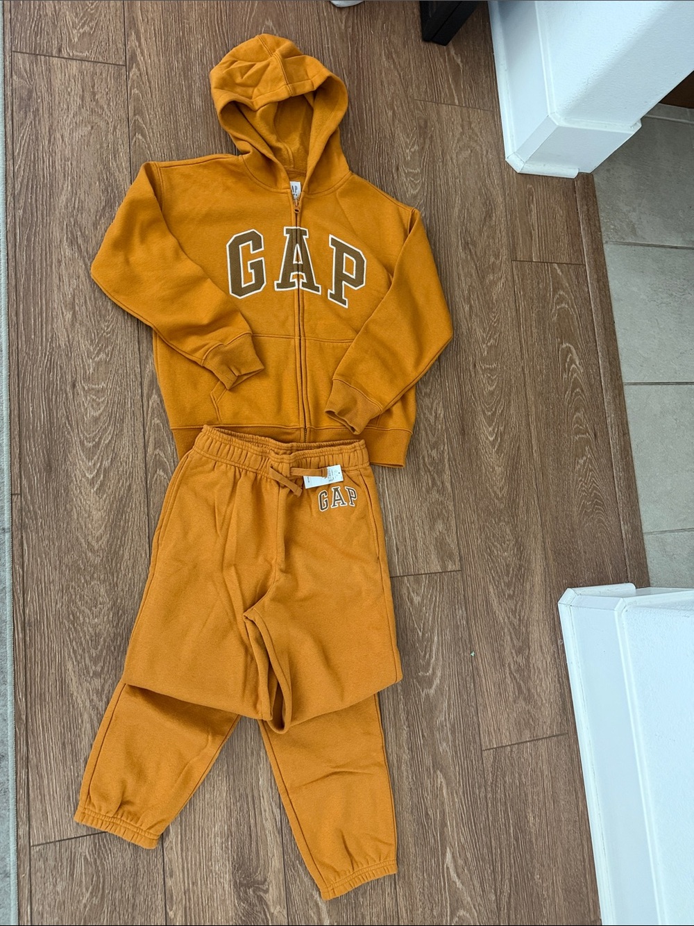 GAP Kids Mustard Brown Zip Hoodie & Jogger Set